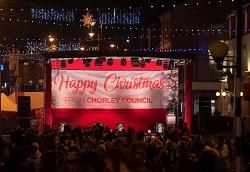 Stage at Chorley&#039;s Christmas Lights Switch On