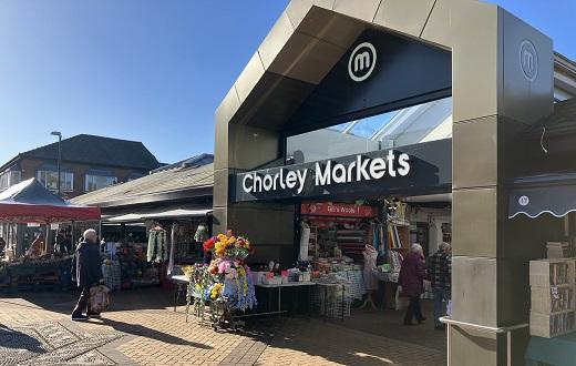 Chorley's covered market entrance