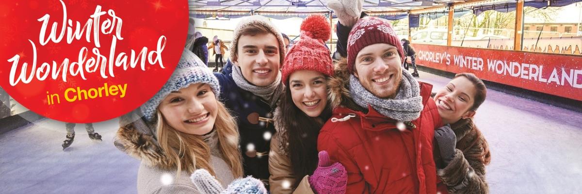 Winter Wonderland in Chorley - skaters on ice rink