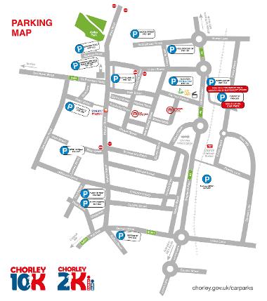 Chorley 10K Parking Map