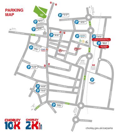 Chorley 10K Parking Map updated