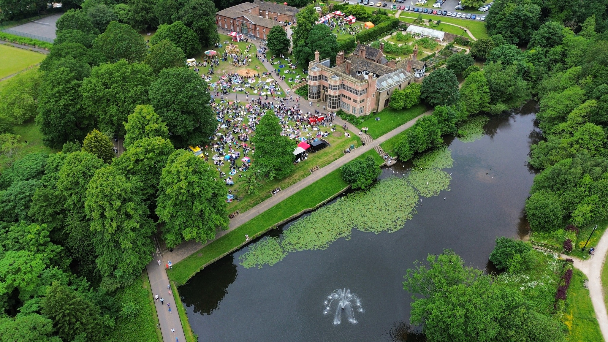 Picnic in the Park aerial image of Astley Park